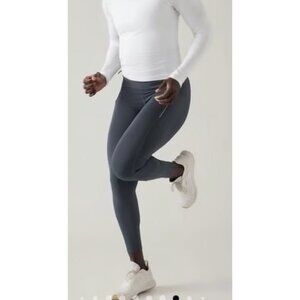 ATHLETA Rainier Tight Leggings in Granite Blue Workout Athleisure Gym Outdoor